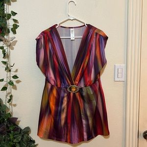 MULTI COLORED AVON SHIRT SIZE: M